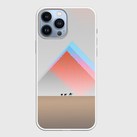 Чехол для iPhone 13 Pro Max с принтом Пустынный мираж в городе Новоалтайск,  |  | Тематика изображения на принте: верблюды | глюк | караван | пирамиды | путник | треугольник | цветовой шум