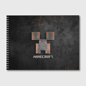 Альбом для рисования с принтом MINECRAFT TEXTURE IRON в городе Новоалтайск, 100% бумага
 | матовая бумага, плотность 200 мг. | Тематика изображения на принте: creeper | game | minecraft | железо | игра | компьютерная | крипер | криппер | майн | майнкрафт | текстура