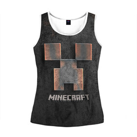 Женская майка 3D с принтом MINECRAFT TEXTURE IRON в городе Новоалтайск, 100% полиэстер | круглая горловина, прямой силуэт, длина до линии бедра | creeper | game | minecraft | железо | игра | компьютерная | крипер | криппер | майн | майнкрафт | текстура