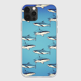 Чехол для iPhone 12 Pro Max с принтом Акулы Паттерн в городе Новоалтайск, Силикон |  | shark | акулы | иллюстрация | морские жители | морские обитатели | паттерн | рисунок | рыбы