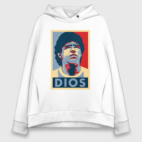 Женское худи Oversize хлопок с принтом Dios - Maradona в городе Новоалтайск, френч-терри — 70% хлопок, 30% полиэстер. Мягкий теплый начес внутри —100% хлопок | боковые карманы, эластичные манжеты и нижняя кромка, капюшон на магнитной кнопке | argentina | diego | football | maradona | messi | аргентина | гол | диего | игрок | марадона | месси | мяч | рука бога | спорт | футбол | футболист | чемпион