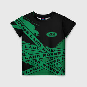 Детская футболка 3D с принтом Land Rover - Strokes (Tapes) в городе Новоалтайск, 100% гипоаллергенный полиэфир | прямой крой, круглый вырез горловины, длина до линии бедер, чуть спущенное плечо, ткань немного тянется | auto | defender | land | logo | moto | range | rover | symbol | авто | автомобиль | гонки | дефендер | знак | краска | ленд | ленты | лого | логотип | логотипы | лэнд | марка | машина | мото | полосы | ровер | рэндж | символ | символы