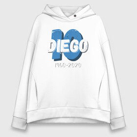 Женское худи Oversize хлопок с принтом Diego 10 в городе Новоалтайск, френч-терри — 70% хлопок, 30% полиэстер. Мягкий теплый начес внутри —100% хлопок | боковые карманы, эластичные манжеты и нижняя кромка, капюшон на магнитной кнопке | argentina | diego | football | maradona | messi | аргентина | гол | диего | игрок | марадона | месси | мяч | рука бога | спорт | футбол | футболист | чемпион