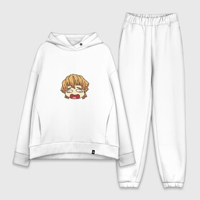 Женский костюм хлопок Oversize с принтом Чиби Зеницу в городе Новоалтайск,  |  | kawaii | kimetsu no yaiba | зеницу | клинок рассекающий демонов | плачет | чиби