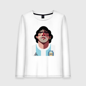 Женский лонгслив хлопок с принтом Football - Maradona в городе Новоалтайск, 100% хлопок |  | argentina | diego | football | maradona | messi | аргентина | гол | диего | игрок | марадона | месси | мяч | рука бога | спорт | футбол | футболист | чемпион