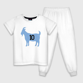 Детская пижама хлопок с принтом GOAT - Maradona в городе Новоалтайск, 100% хлопок |  брюки и футболка прямого кроя, без карманов, на брюках мягкая резинка на поясе и по низу штанин
 | argentina | diego | football | maradona | messi | аргентина | гол | диего | игрок | марадона | месси | мяч | рука бога | спорт | футбол | футболист | чемпион
