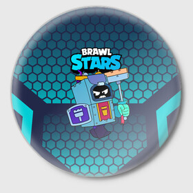 Значок с принтом Злой Ash Brawl Stars Эш  в городе Новоалтайск,  металл | круглая форма, металлическая застежка в виде булавки | ash | brawl | brawl stars | brawlstars | brawl_stars | аш | бравл | бравлстарс | эш