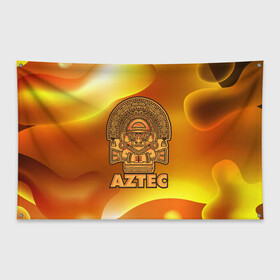 Флаг-баннер с принтом Aztec Ацтеки в городе Новоалтайск, 100% полиэстер | размер 67 х 109 см, плотность ткани — 95 г/м2; по краям флага есть четыре люверса для крепления | ацтеки | ацтекская империя | индеец | индейцы | символ | фигурка