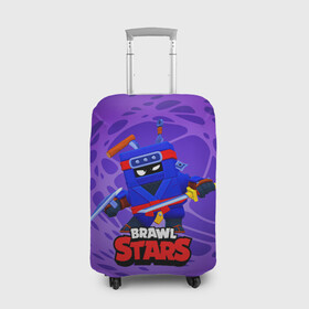 Чехол для чемодана 3D с принтом Ninja Ash Brawl Stars Эш  в городе Новоалтайск, 86% полиэфир, 14% спандекс | двустороннее нанесение принта, прорези для ручек и колес | ash | brawl | brawl stars | brawlstars | brawl_stars | аш | бравл | бравлстарс | эш