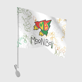 Флаг для автомобиля с принтом Moon bot log + money  в городе Новоалтайск, 100% полиэстер | Размер: 30*21 см | moonbot | moonbot logo | мунбот + деньги