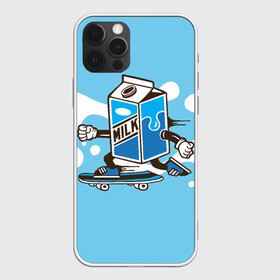 Чехол для iPhone 12 Pro Max с принтом Пачка молока на скейте в городе Новоалтайск, Силикон |  | Тематика изображения на принте: коробка | молоко | молочко | пачка молока | скейт | упаковка