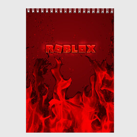 Скетчбук с принтом ROBLOX ОГОНЬ в городе Новоалтайск, 100% бумага
 | 48 листов, плотность листов — 100 г/м2, плотность картонной обложки — 250 г/м2. Листы скреплены сверху удобной пружинной спиралью | roblox | игра | компьютерная игра | логотип | огонь | онлайн | онлайн игра | пламя | роблакс | роблокс