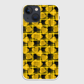 Чехол для iPhone 13 mini с принтом Желто черный модный узор в городе Новоалтайск,  |  | детский | для девочек | клетка | любовь | модный | плед | сердце | черный и желтый