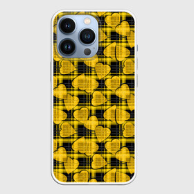 Чехол для iPhone 13 Pro с принтом Желто черный модный узор в городе Новоалтайск,  |  | Тематика изображения на принте: детский | для девочек | клетка | любовь | модный | плед | сердце | черный и желтый