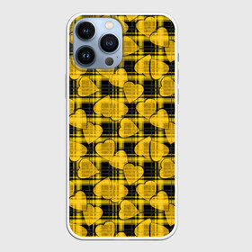 Чехол для iPhone 13 Pro Max с принтом Желто черный модный узор в городе Новоалтайск,  |  | Тематика изображения на принте: детский | для девочек | клетка | любовь | модный | плед | сердце | черный и желтый