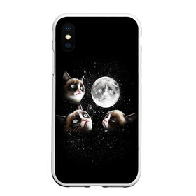Чехол для iPhone XS Max матовый с принтом ГРУСТНЫЕ ЛУННЫЕ КОТЫ в городе Новоалтайск, Силикон | Область печати: задняя сторона чехла, без боковых панелей | cat | cosmo | face | memes | night | sky | stars | голова | звезды | интернет | космос | коты | кошки | лицо | луна | мем | ночь | отражение | прикол | рисунок
