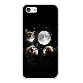 Чехол для iPhone 5/5S матовый с принтом ГРУСТНЫЕ ЛУННЫЕ КОТЫ в городе Новоалтайск, Силикон | Область печати: задняя сторона чехла, без боковых панелей | cat | cosmo | face | memes | night | sky | stars | голова | звезды | интернет | космос | коты | кошки | лицо | луна | мем | ночь | отражение | прикол | рисунок