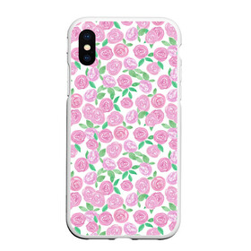 Чехол для iPhone XS Max матовый с принтом Розовые акварельные розы в городе Новоалтайск, Силикон | Область печати: задняя сторона чехла, без боковых панелей | акварель | акварельные цветы | детский | для женщин | модный | розовый | розы | цветы