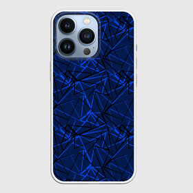 Чехол для iPhone 13 Pro с принтом Черно синий геометрический в городе Новоалтайск,  |  | Тематика изображения на принте: абстрактный | геометрические фигуры | геометрический | модный | молодежный | полосы | синий | синий и черный