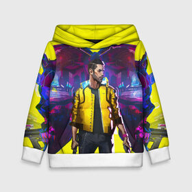 Детская толстовка 3D с принтом Cyberpunk 2077 в городе Новоалтайск, 100% полиэстер | двухслойный капюшон со шнурком для регулировки, мягкие манжеты на рукавах и по низу толстовки, спереди карман-кенгуру с мягким внутренним слоем | Тематика изображения на принте: art | character | cyberpunk | cyberpunk 2077 | drawing | game | vee | арт | ви | игра | киберпанк | киберпанк 2077 | персонаж | рисунок