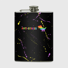 Фляга с принтом Pop It Anti Stress - Dinosaur - Grunge в городе Новоалтайск, металлический корпус | емкость 0,22 л, размер 125 х 94 мм. Виниловая наклейка запечатывается полностью | 2021 | anti | dimple | dinosaur | fidget | pop it | pop it anti stress | popit | simple | simpledimple | stress | trend | trends | анти | гранж | димпл | поп ит | симпл | стресс | тренд | тренды | фиджет