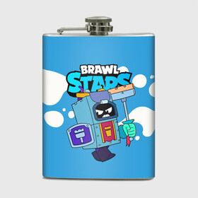 Фляга с принтом Ash Brawl Stars Эш  в городе Новоалтайск, металлический корпус | емкость 0,22 л, размер 125 х 94 мм. Виниловая наклейка запечатывается полностью | Тематика изображения на принте: ash | brawl | brawl stars | brawlstars | brawl_stars | аш | бравл | бравлстарс | эш