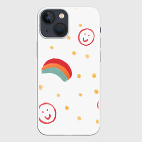 Чехол для iPhone 13 mini с принтом детский рисунок в городе Новоалтайск,  |  | горошек | детский | радуга | рисунок | смайлик | солнышко