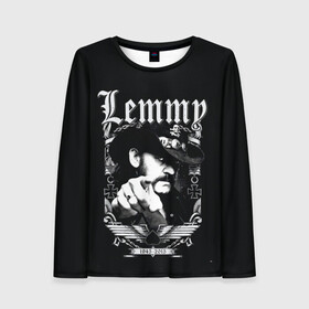 Женский лонгслив 3D с принтом RIP Lemmy в городе Новоалтайск, 100% полиэстер | длинные рукава, круглый вырез горловины, полуприлегающий силуэт | alternative | metall | motorhead | music | rock | альтернатива | лемми | металл | моторхед | моторхэд | музыка | рок