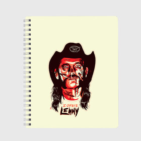 Тетрадь с принтом Zombie Lemmy в городе Новоалтайск, 100% бумага | 48 листов, плотность листов — 60 г/м2, плотность картонной обложки — 250 г/м2. Листы скреплены сбоку удобной пружинной спиралью. Уголки страниц и обложки скругленные. Цвет линий — светло-серый
 | alternative | metall | motorhead | music | rock | альтернатива | лемми | металл | моторхед | моторхэд | музыка | рок