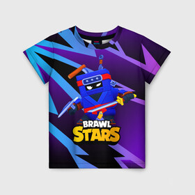 Детская футболка 3D с принтом Ash Brawl Stars Эш  в городе Новоалтайск, 100% гипоаллергенный полиэфир | прямой крой, круглый вырез горловины, длина до линии бедер, чуть спущенное плечо, ткань немного тянется | ash | brawl | brawl stars | brawlstars | brawl_stars | аш | бравл | бравлстарс | эш