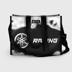 Сумка-шоппер 3D с принтом Ямаха - Racing в городе Новоалтайск, 100% полиэстер | застегивается на металлическую кнопку; внутренний карман застегивается на молнию. Стенки укреплены специальным мягким материалом, чтобы защитить содержимое от несильных ударов
 | auto | logo | moto | motor | pro | racing | symbol | yamaha | авто | автомобиль | гонки | знак | лого | логотип | логотипы | марка | машина | мото | мотоцикл | мотоциклы | символ | символы | ямаха