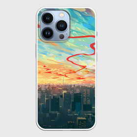 Чехол для iPhone 13 Pro с принтом Токио красками в городе Новоалтайск,  |  | акварелью | аниме | ветер | город | закат | здания | красками | мегаполис | облака | постройки | рассвет | стиль | столица | токио | тучи | япония