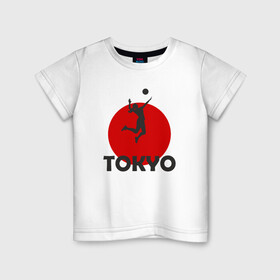Детская футболка хлопок с принтом Tokyo Volleyball в городе Новоалтайск, 100% хлопок | круглый вырез горловины, полуприлегающий силуэт, длина до линии бедер | ball | beach | game | japan | sport | volley | volleyball | волейбол | волейболист | волейболистка | гол | игра | игрок | мяч | площадка | пляж | пляжный | победа | сетка | спорт | токио | тренер | чемпион | япония