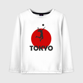 Детский лонгслив хлопок с принтом Tokyo Volleyball в городе Новоалтайск, 100% хлопок | круглый вырез горловины, полуприлегающий силуэт, длина до линии бедер | ball | beach | game | japan | sport | volley | volleyball | волейбол | волейболист | волейболистка | гол | игра | игрок | мяч | площадка | пляж | пляжный | победа | сетка | спорт | токио | тренер | чемпион | япония