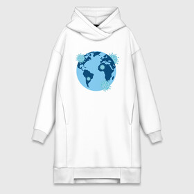Платье-худи хлопок с принтом Corona World в городе Новоалтайск,  |  | coronavirus | covid19 | virus | вакцина | вакцинация | вирус | грипп | заражение | здоровье | иммунитет | инфекция | карантин | корона | коронавирус | маска | пандемия | прививка | самоизоляция | спутник
