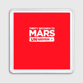 Магнит 55*55 с принтом Thirty Seconds to Mars UN PLUGGED в городе Новоалтайск, Пластик | Размер: 65*65 мм; Размер печати: 55*55 мм | Тематика изображения на принте: 30 seconds to mars | 30 секунд до марса | 30 фстм | 30stm | 30сдм | jared leto | rock band | thirty seconds to mars | альтернативный | гранж | джаред лето | нео | пост | прогрессивный | рок группа | фети секондс ту марс | хард | шеннон