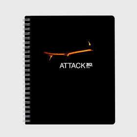 Тетрадь с принтом ATTACK 30 Seconds to Mars в городе Новоалтайск, 100% бумага | 48 листов, плотность листов — 60 г/м2, плотность картонной обложки — 250 г/м2. Листы скреплены сбоку удобной пружинной спиралью. Уголки страниц и обложки скругленные. Цвет линий — светло-серый
 | 30 seconds to mars | 30 секунд до марса | 30 фстм | 30stm | 30сдм | jared leto | rock band | thirty seconds to mars | альтернативный | гранж | джаред лето | нео | пост | прогрессивный | рок группа | фети секондс ту марс | хард | шеннон