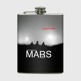 Фляга с принтом Thirty Seconds to Mars - Edge of the Earth в городе Новоалтайск, металлический корпус | емкость 0,22 л, размер 125 х 94 мм. Виниловая наклейка запечатывается полностью | Тематика изображения на принте: 30 seconds to mars | 30 секунд до марса | 30 фстм | 30stm | 30сдм | jared leto | rock band | thirty seconds to mars | альтернативный | гранж | джаред лето | нео | пост | прогрессивный | рок группа | фети секондс ту марс | хард | шеннон