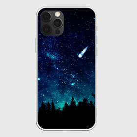 Чехол для iPhone 12 Pro Max с принтом ЛЕС НОЧЬЮ в городе Новоалтайск, Силикон |  | вселенная | деревья | звёзды | комета | космос | лес | ночь