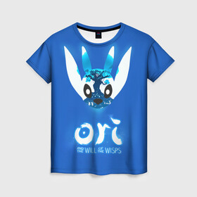 Женская футболка 3D с принтом Ori and the Will of the Wisps в городе Новоалтайск, 100% полиэфир ( синтетическое хлопкоподобное полотно) | прямой крой, круглый вырез горловины, длина до линии бедер | adventure | computer game | head | ori | ori and the will of the wisps | spirit of the forest | tree | голова | дерево | дух леса | компьютерная игра | ори | ори и блуждающие огоньки | приключения