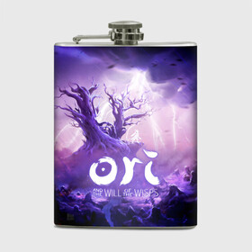 Фляга с принтом Ori and the Will of the Wisps в городе Новоалтайск, металлический корпус | емкость 0,22 л, размер 125 х 94 мм. Виниловая наклейка запечатывается полностью | Тематика изображения на принте: adventure | computer game | lightning | ori | ori and the will of the wisps | rain | spirit of the forest | tree | дерево | дождь | дух леса | компьютерная игра | молния | ори | ори и блуждающие огоньки | приключения