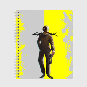 Тетрадь с принтом CYBERPUNK 2077 | КИБЕРПАНК (Z) в городе Новоалтайск, 100% бумага | 48 листов, плотность листов — 60 г/м2, плотность картонной обложки — 250 г/м2. Листы скреплены сбоку удобной пружинной спиралью. Уголки страниц и обложки скругленные. Цвет линий — светло-серый
 | Тематика изображения на принте: cd project red | cyberpunk 2077 | keanu reeves | samurai | vi | арасака | ви | киану ривз | киберпанк 2077 | найт сити | самураи