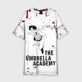 Детское платье 3D с принтом Number 5 | The Umbrella Academy (Z) в городе Новоалтайск, 100% полиэстер | прямой силуэт, чуть расширенный к низу. Круглая горловина, на рукавах — воланы | 5 | dark horse comics | netflix | number 5 | the umbrella academy | umbrella | академия амбрелла | комикс | комильфо | номер 5 | реджинальд харгривз | харгривз | хэйзел