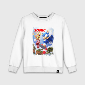 Детский свитшот хлопок с принтом SONIC | СОНИК (Z) в городе Новоалтайск, 100% хлопок | круглый вырез горловины, эластичные манжеты, пояс и воротник | amy rose | blaze the cat | hedgehog | sega | silver | sonic | speed sonic | быстрый ёж | доктор эггман | ёж соник | ехидна наклз | кошка блейз | метал соник | сега | сильвер | синий ёж | соник