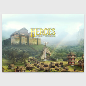 Поздравительная открытка с принтом Оплот | Heroes of Might and Magic 3 (Z) в городе Новоалтайск, 100% бумага | плотность бумаги 280 г/м2, матовая, на обратной стороне линовка и место для марки
 | Тематика изображения на принте: heroes | heroes of might and magic | hom | oldskull | герои | герои меча | герои меча и магии | олдскулл | оплот