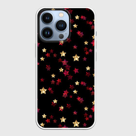 Чехол для iPhone 13 Pro с принтом Блестящие звезды на черном в городе Новоалтайск,  |  | абстрактный | блеск | детский | женский | звезды | золото | золотые звезды