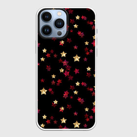 Чехол для iPhone 13 Pro Max с принтом Блестящие звезды на черном в городе Новоалтайск,  |  | абстрактный | блеск | детский | женский | звезды | золото | золотые звезды