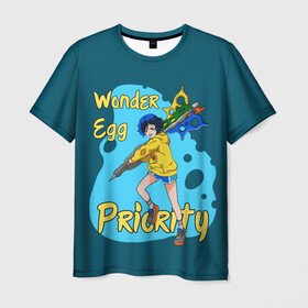 Мужская футболка 3D с принтом Wonder Egg Priority в городе Новоалтайск, 100% полиэфир | прямой крой, круглый вырез горловины, длина до линии бедер | ai ooto | wonder egg | wonder egg priority | ай ото | аниме | персонажи | приоритет чудо яйца