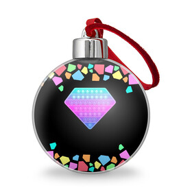 Ёлочный шар с принтом POP IT DIAMOND в городе Новоалтайск, Пластик | Диаметр: 77 мм | pop it | simple dimple. симпл димпл | поп ит
