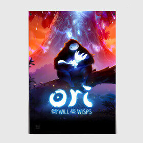 Постер с принтом Ori and the Will of the Wisps в городе Новоалтайск, 100% бумага
 | бумага, плотность 150 мг. Матовая, но за счет высокого коэффициента гладкости имеет небольшой блеск и дает на свету блики, но в отличии от глянцевой бумаги не покрыта лаком | adventure | asleep | forest spirit | naru | night | ori and the will of the wisps | orient | pc game | volcanic eruption | дух леса | извержение вулкана | компьютерная игра | нару | ночь | ори | ори и блуждающие огоньки | приключения | спит